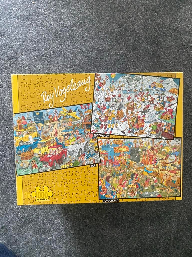 Roy Vogelzang Puzzels - 3x 1000 stukjes in 1 doos, Een of twee spelers, Ophalen, Gebruikt