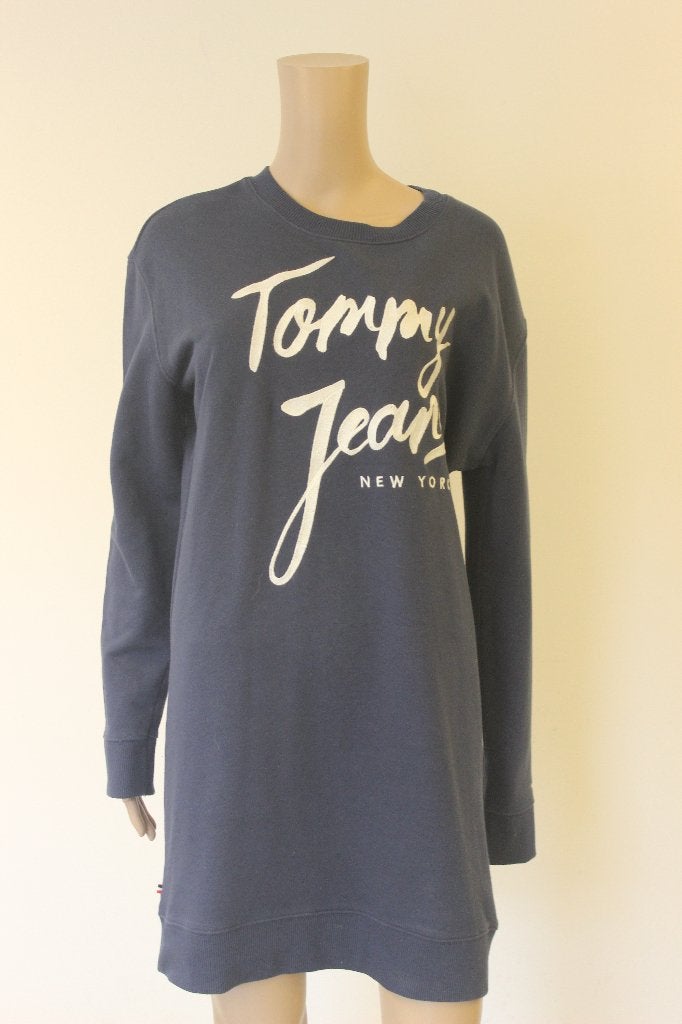 Tommy Jeans donkerblauwe sweatjurk maat M, Maat 38/40 (M), Blauw, ., Ophalen of Verzenden