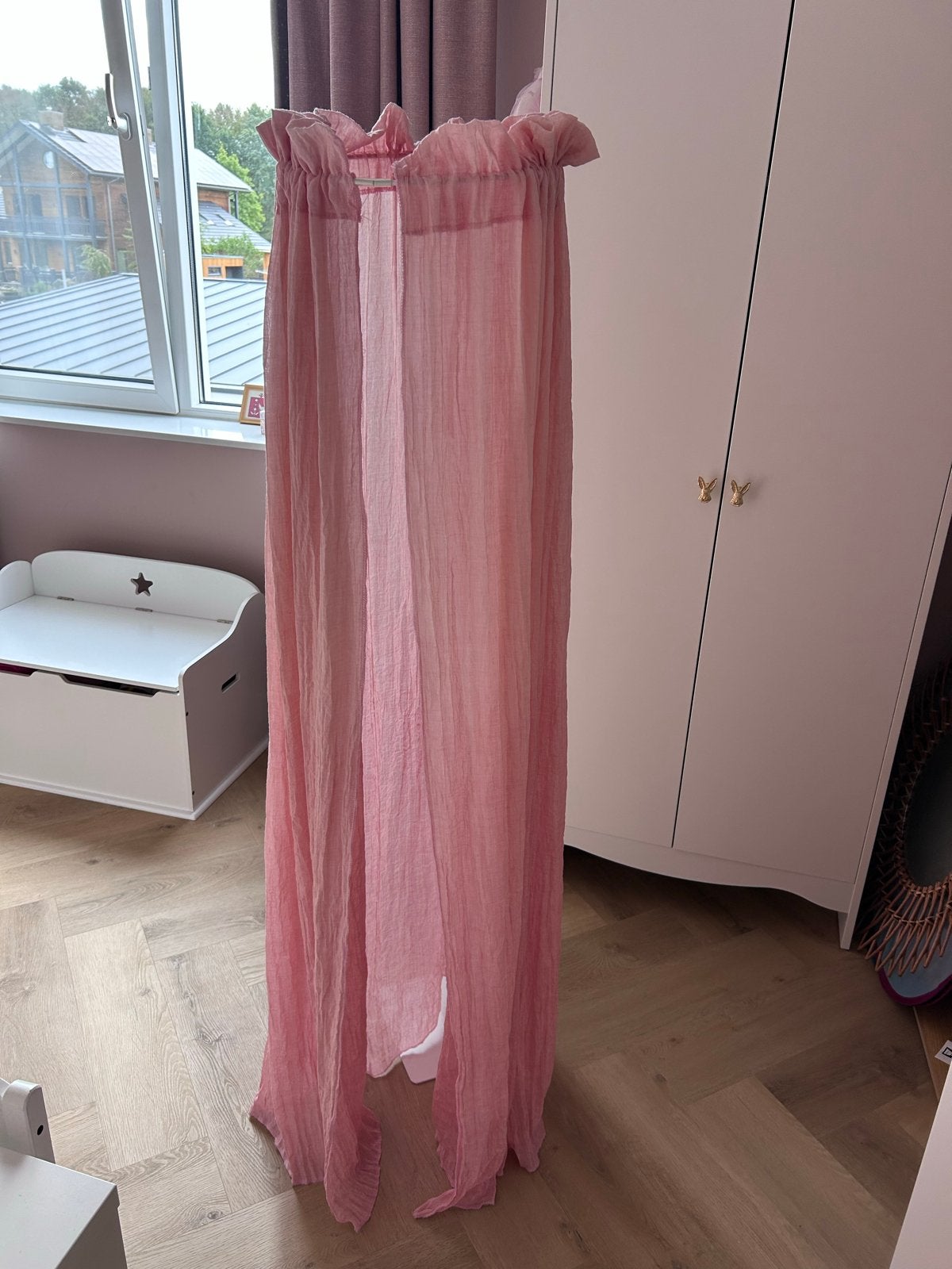 Jollein Witte Piekstok met Roze Klamboe, Ophalen, Jollein, Inclusief standaard, Zo goed als nieuw