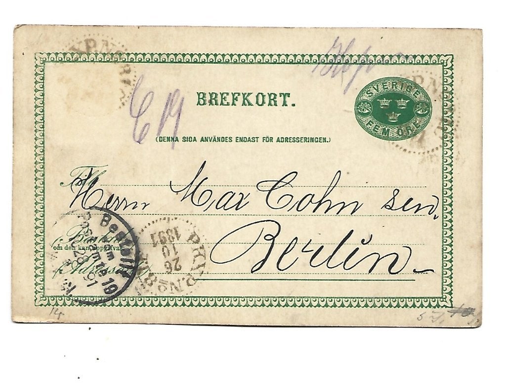 Zweden -Briefkaart, Verzenden, Briefkaart