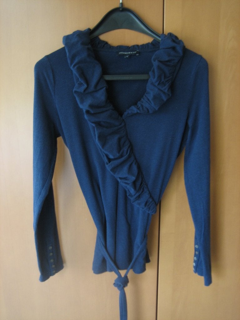 Prachtig blauw shirt met roezels JOSEPHINE & CO, M snazzeys, Maat 38/40 (M), Josephine & Co, Nieuw, Lange mouw