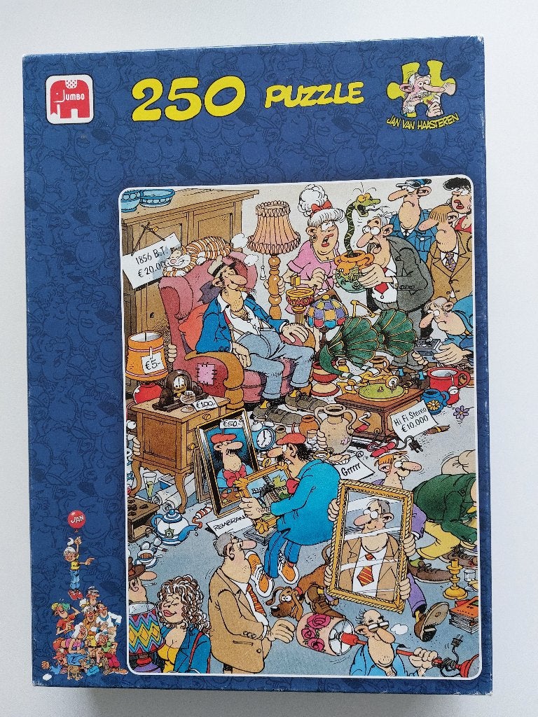 Jan van Haasteren puzzel Rommelmarkt 250 stukjes, Ophalen of Verzenden, Minder dan 500 stukjes, Gebruikt, Legpuzzel