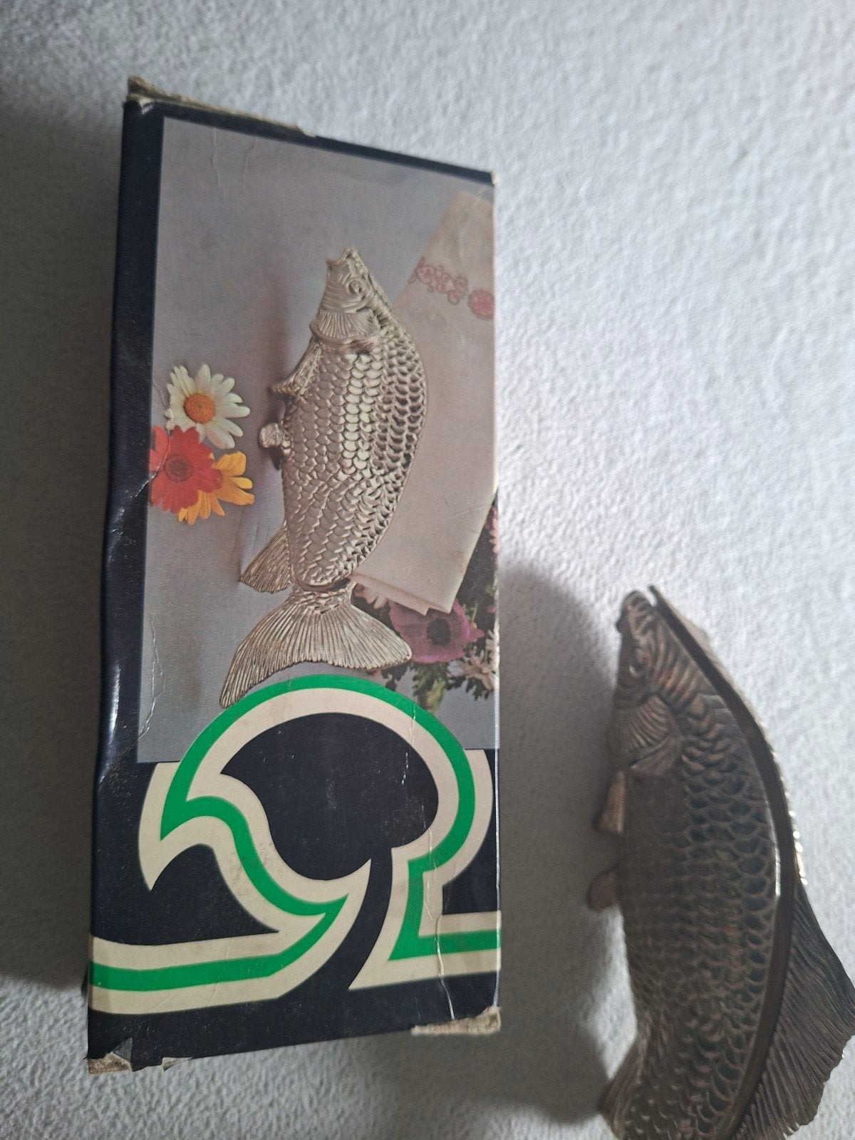 60's vintage verzilverde vis., Ophalen of Verzenden