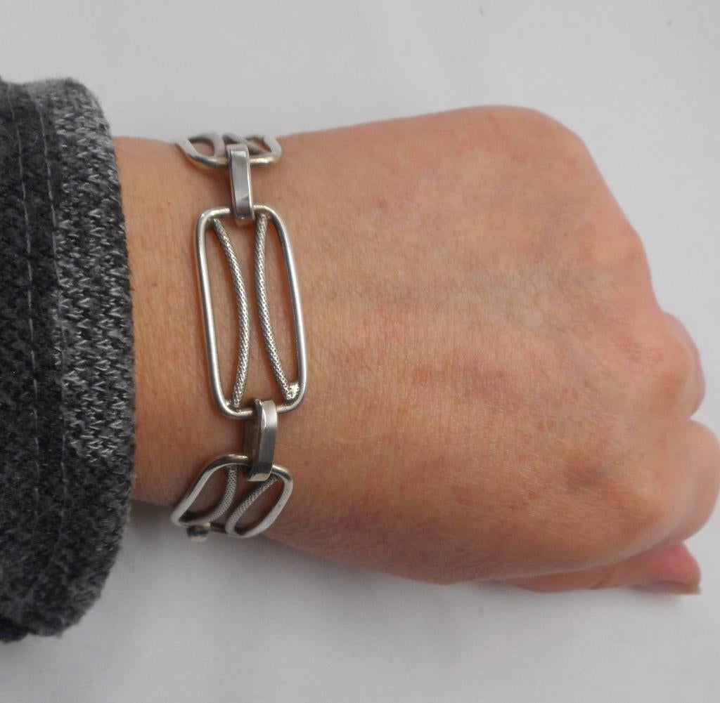 Zilveren modernist armband nr.776, Sieraden, Tassen en Uiterlijk, Verzenden, Zo goed als nieuw, Zilver, Zilver