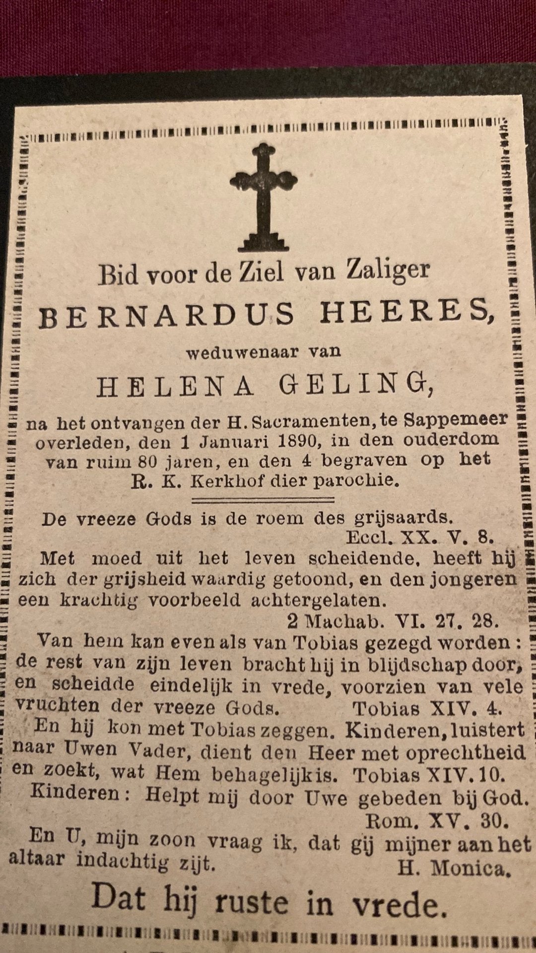 B Heeres x Geling 1810 1890 Sappemeer, Verzamelen, Ophalen of Verzenden