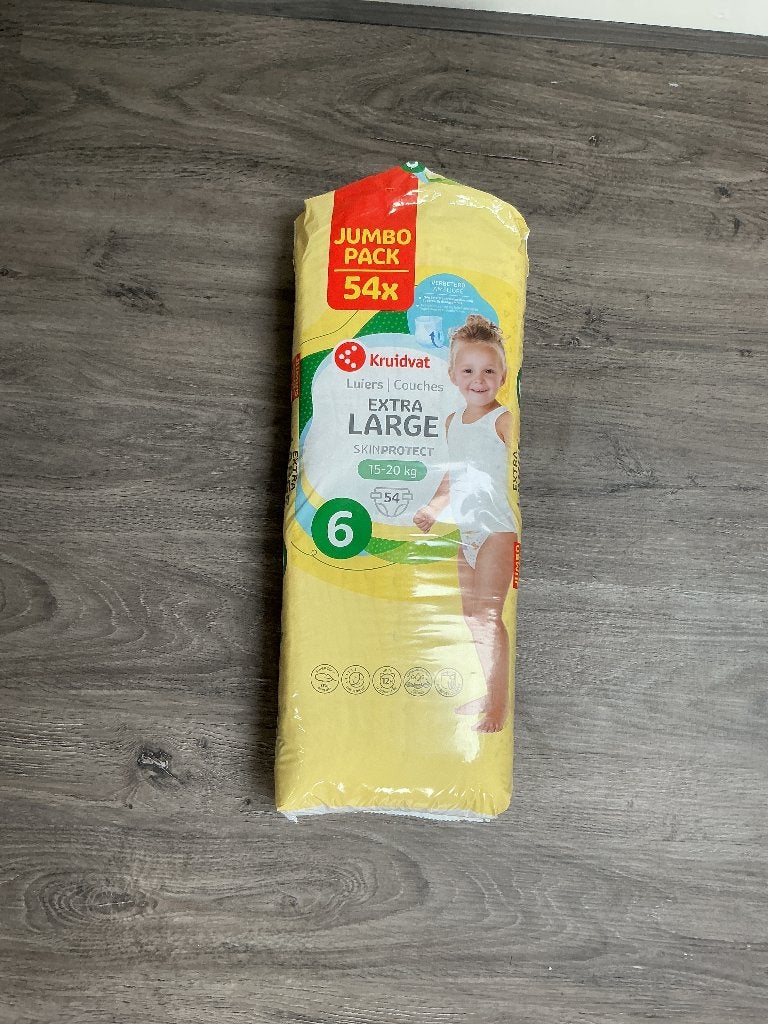 Jumbo pack luiers kruidvat maat 6 15-20 kg, Ophalen of Verzenden, Nieuw
