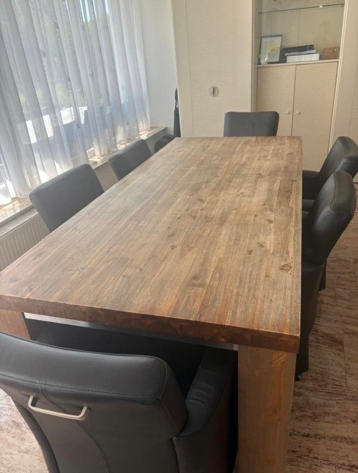 Te koop: Houten meubelset – tafel, bijzettafels en tv-kast, Ophalen of Verzenden, Hout