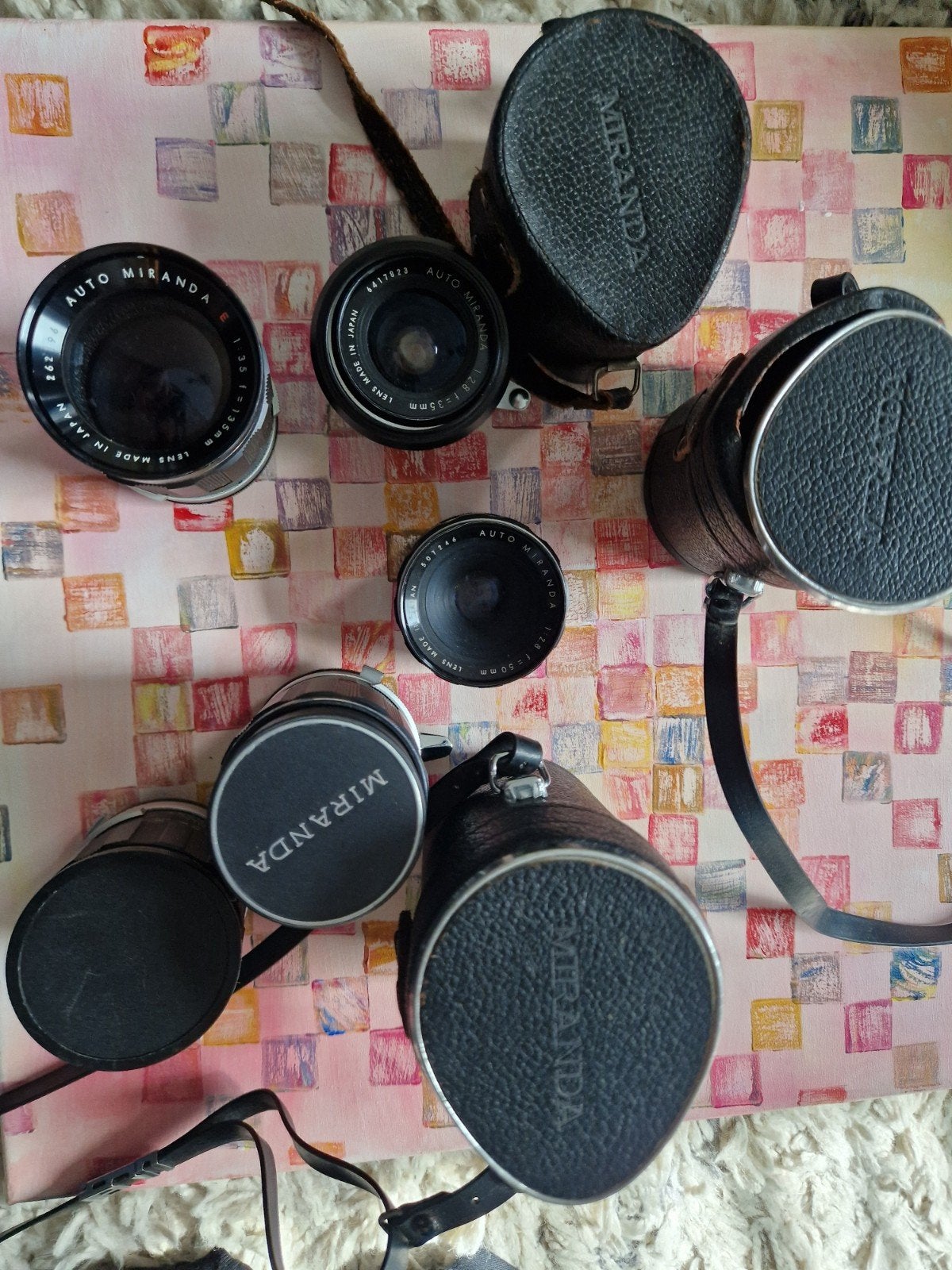 Auto Miranda lenzen set - 50mm, 105mm, 35mm, 135mm, Ophalen of Verzenden, 1960 tot 1980