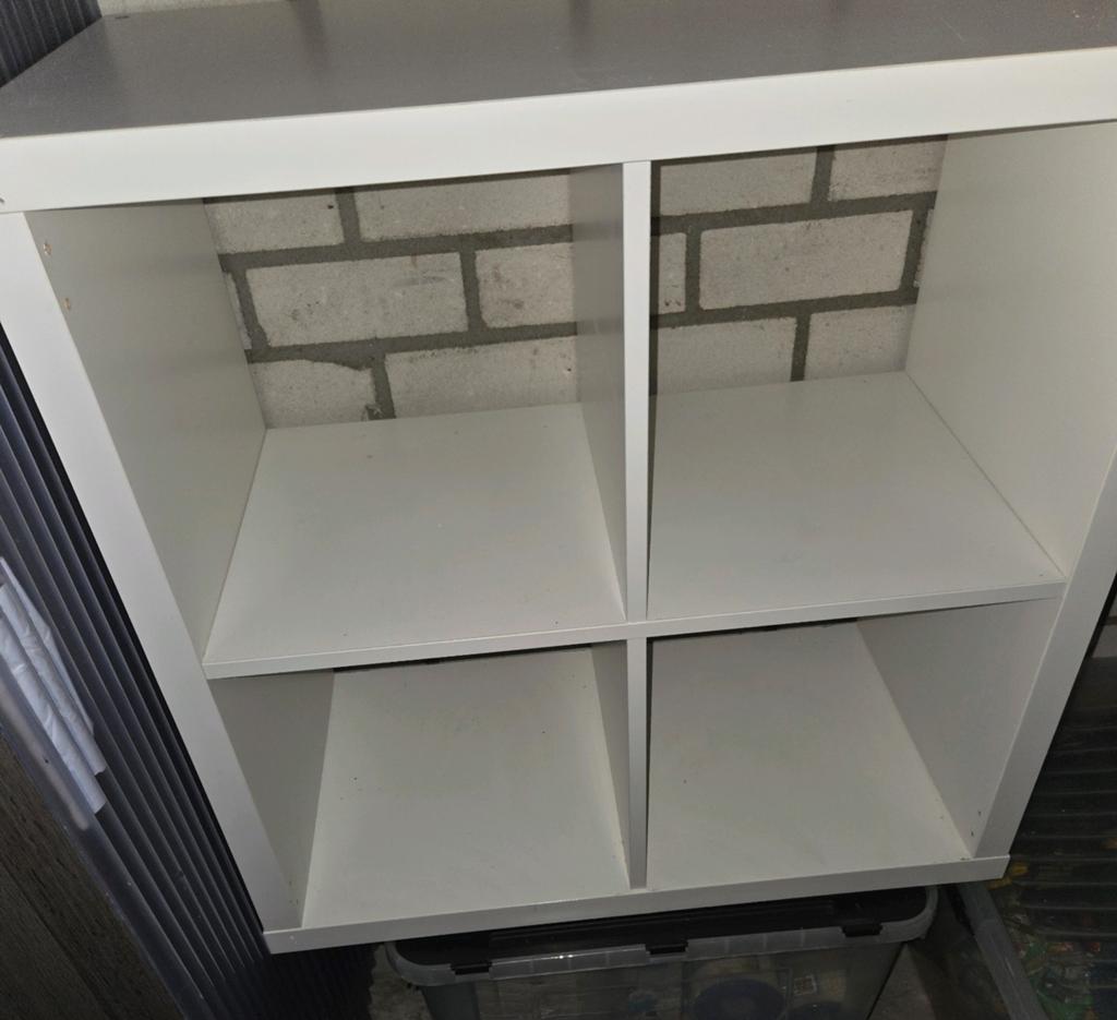 Witte IKEA KALLAX kast (4 vakken - 77x77 cm), Huis en Inrichting, Kasten | Overige, Gebruikt, Ophalen