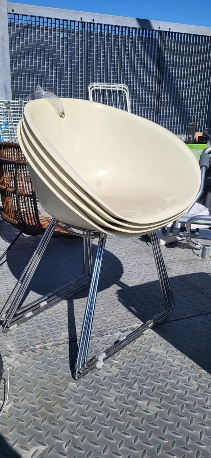 italiaans design Pedrali Gliss stoelen - Set van 4 -gebruikt, Ophalen, Gebruikt, Overige kleuren, Vier