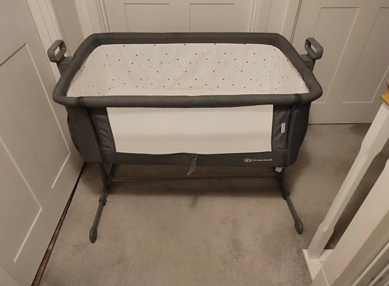 Kinderkraft Neste Up bijzetbed grijs, incl. extra matras, Ophalen of Verzenden, Zo goed als nieuw, 70 tot 85 cm, Matras