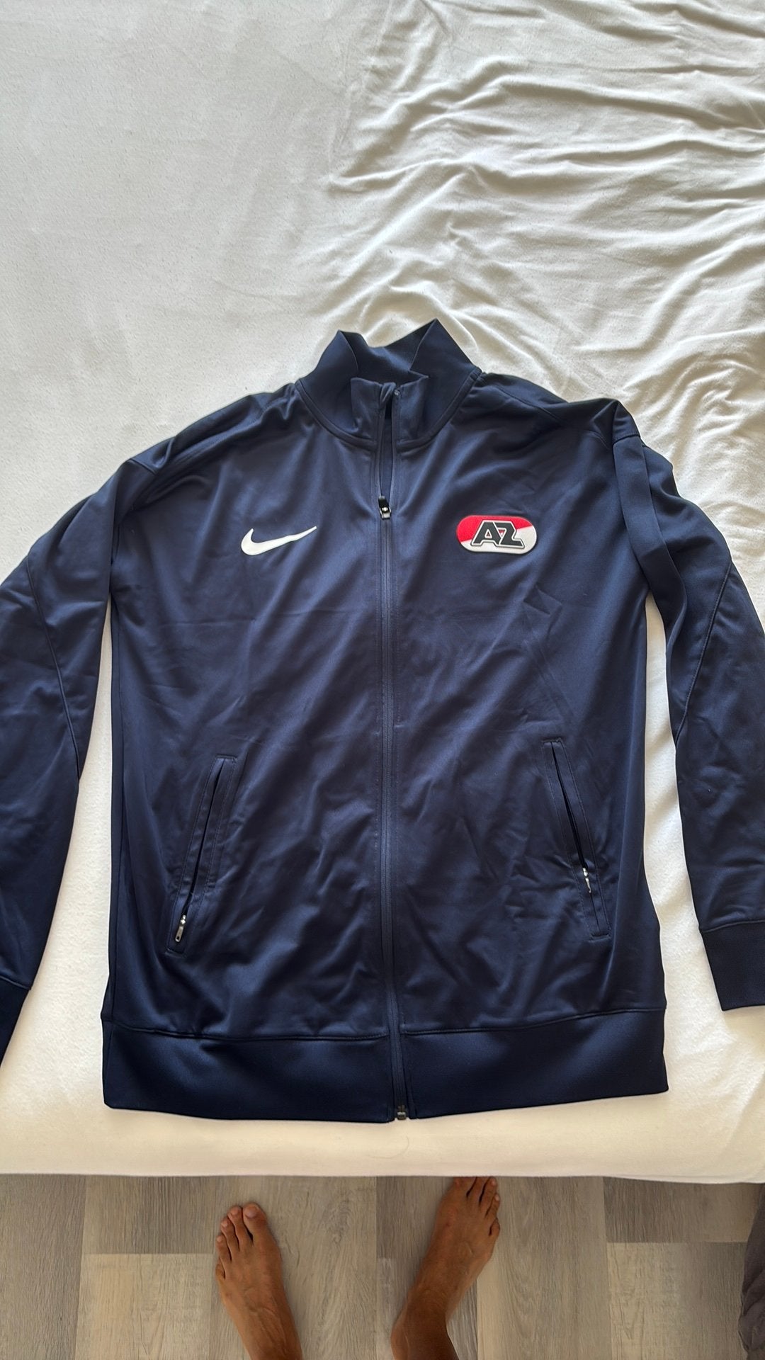 Trainingsjas AZ, Ophalen of Verzenden, Zo goed als nieuw, Blauw, Voetbal