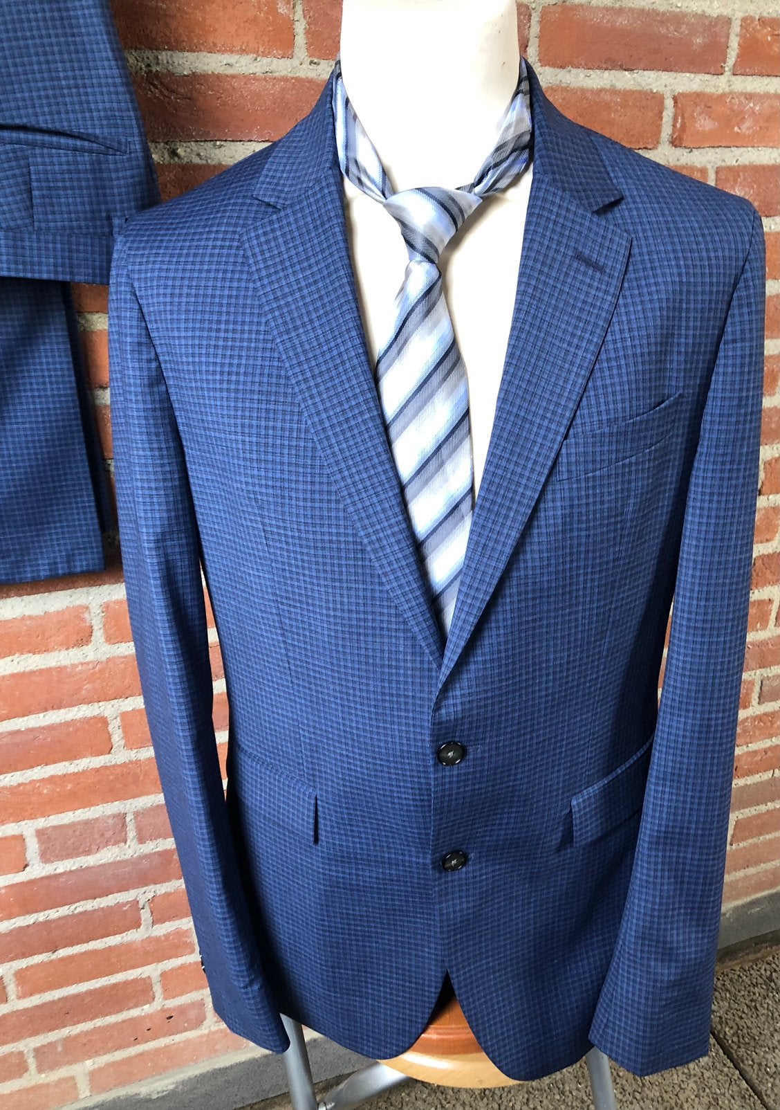 Tommy Hilfiger Tailored Angelico Slim Fit Pak Mt 50, Ophalen of Verzenden, Zo goed als nieuw, Maat 52/54 (L), Blauw