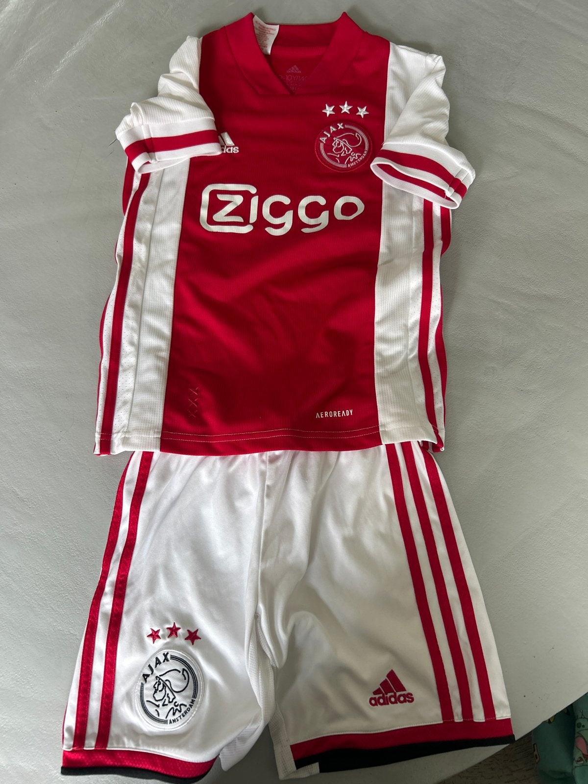 Ajax Thuistenue Baby/Peuter - Shirt en Broekje, Ophalen of Verzenden, Zo goed als nieuw, Jongen of Meisje