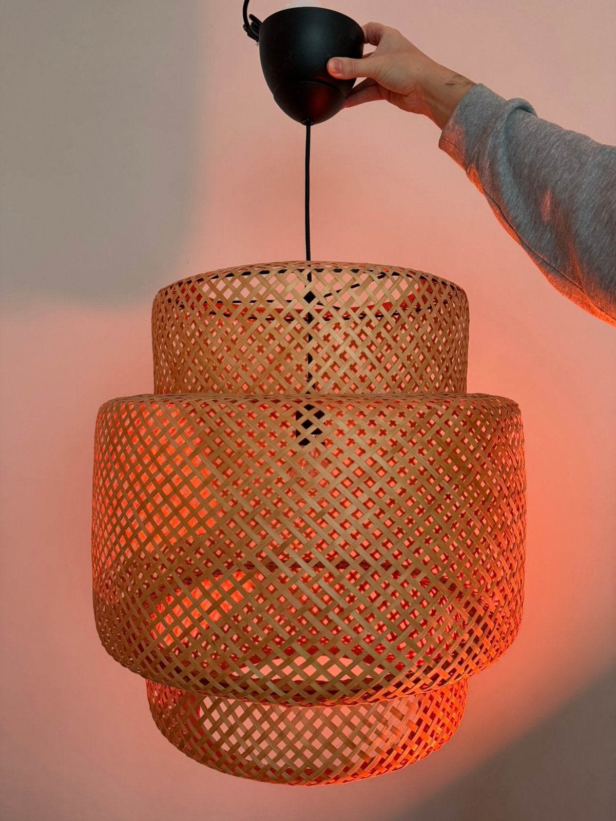 Sinnerlig bamboe hanglamp Ikea, Ophalen, Overige materialen, Bohemian & Scandinavische interieurstijl, E27 (groot)
