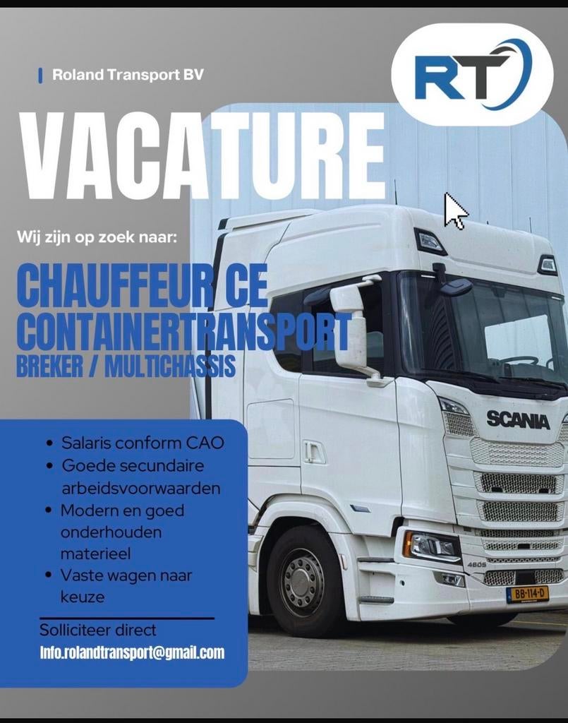 CE chauffeur gezocht - zeecontainers, Vacatures, Vacatures | Chauffeurs, Overige niveaus, Starter, Overige vormen