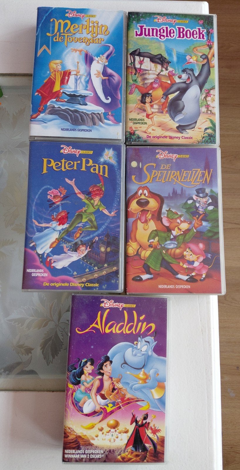 5 Disney Classics videobanden set., Cd's en Dvd's, VHS | Kinderen en Jeugd, Alle leeftijden, Ophalen of Verzenden, Gebruikt, Tekenfilms en Animatie