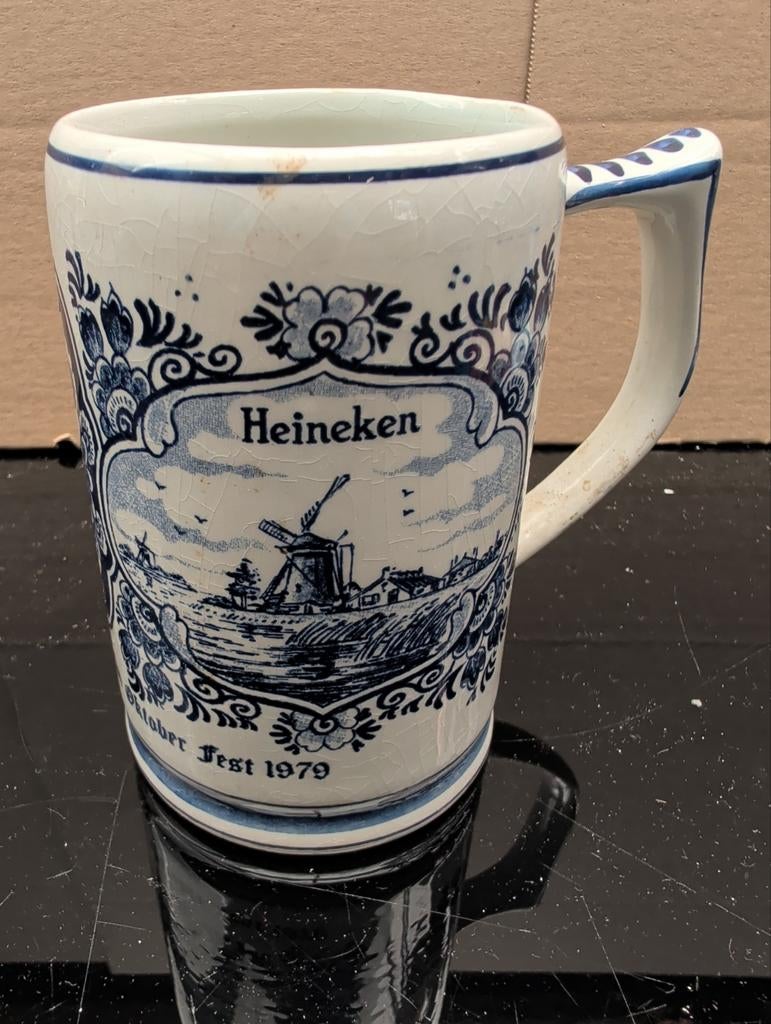 Heineken Delftblauw Oktober Fest 1979 Mok G.K.B. Holland, Ophalen of Verzenden
