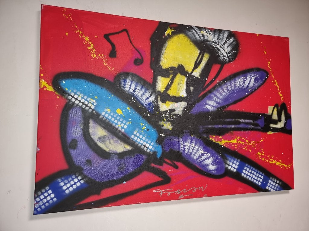(Herman Brood ) op groot doek Fabian  Met certificaat, Ophalen