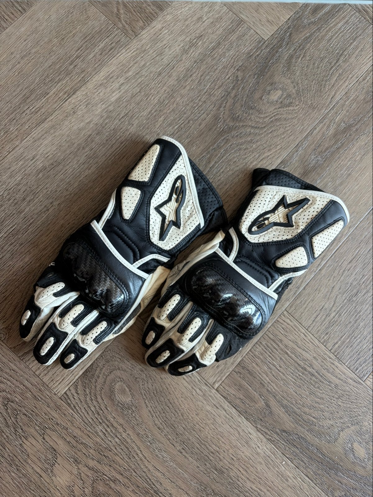 Alpinestars handschoenen zwart/wit maat M, Motoren, Kleding | Motorkleding, Ophalen, Tweedehands, Dames, Handschoenen