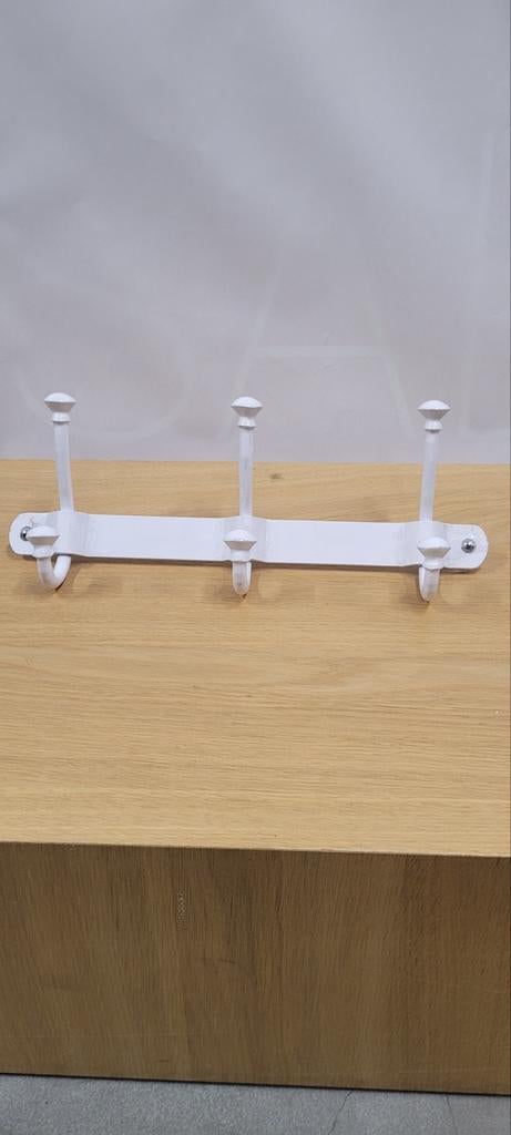 Witte wandkapstok met 3 haken, Ophalen of Verzenden