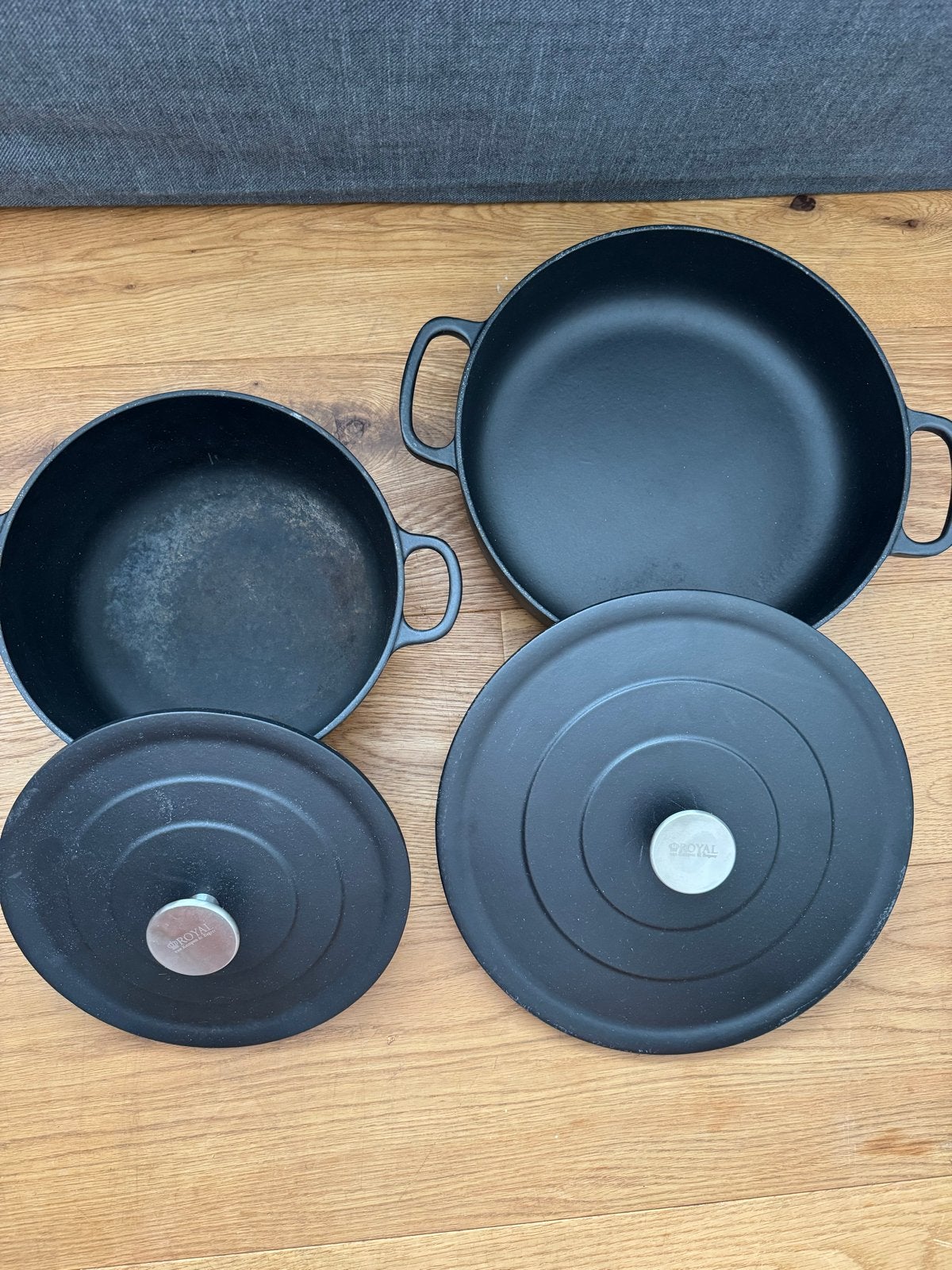 Gietijzeren pannen set van Royal van Kempen & Begeer, Ophalen, Gebruikt, Gietijzer, Pannenset