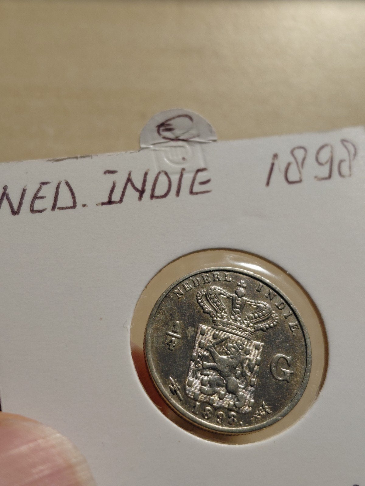 Nederlands-Indië 1/4 Gulden 1898 Koningin Wilhelmina, Ophalen of Verzenden
