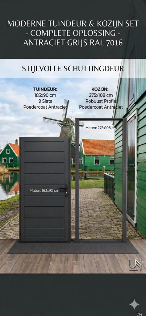 Poorten Aluminium schuttingdeur tuindeur tuinhek met kozijn, Tuin en Terras, Ophalen, Met poort, Tuinhek, Nieuw
