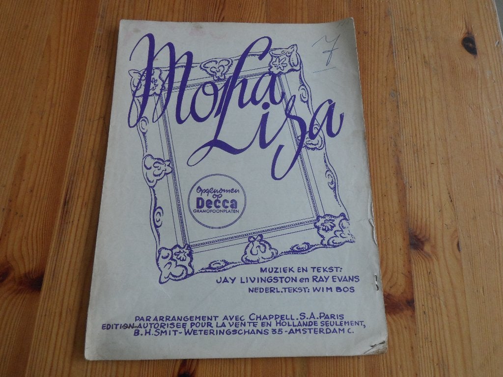Mona lisa - livingstone / evans / bos, Gebruikt, Gitaar, Ophalen of Verzenden, Artiest of Componist