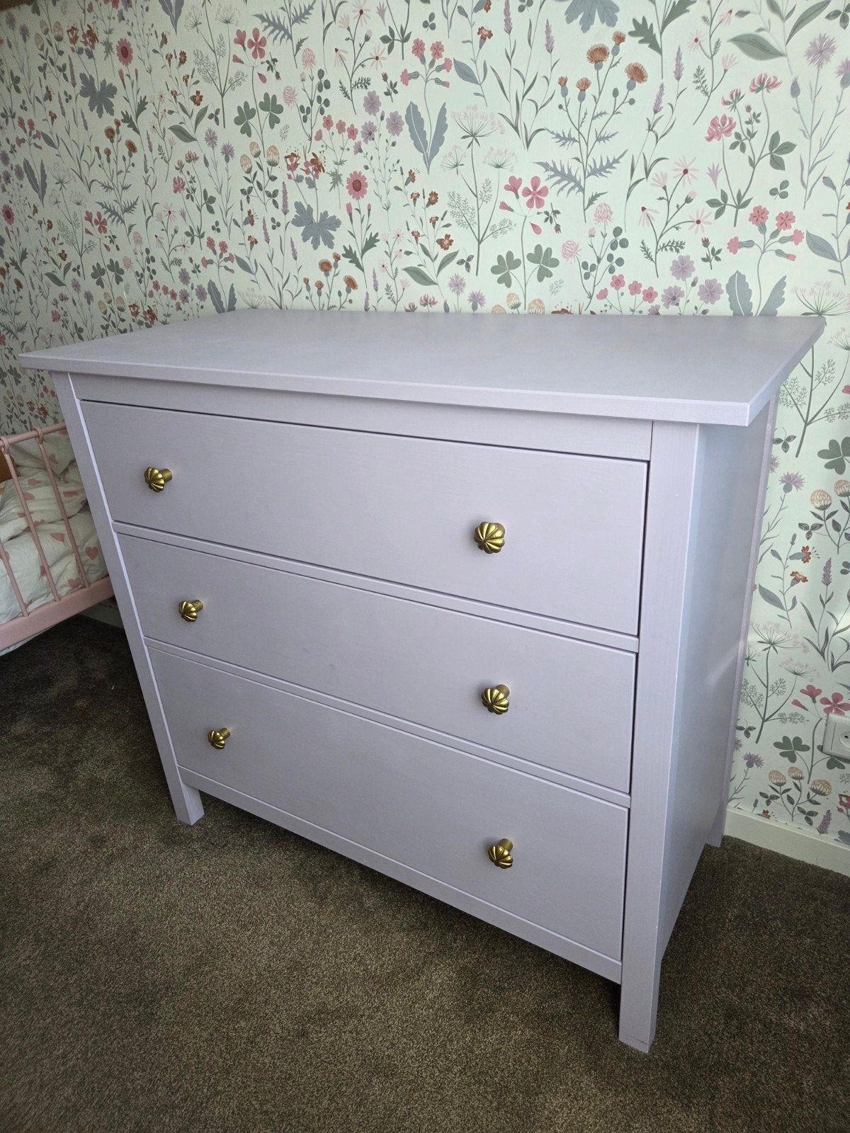 Commode Ikea Hemnes ladekast Lila + gratis kastorganizers, Ophalen, 50 tot 70 cm, 100 cm of meer, Zo goed als nieuw