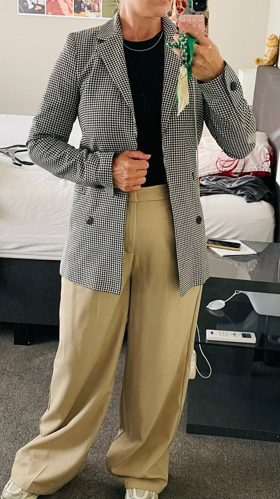 Cotton Club Zwart-wit Pied-de-Poule Blazer XS, Kleding | Dames, Zwart, Ophalen of Verzenden, Zo goed als nieuw, Jasje