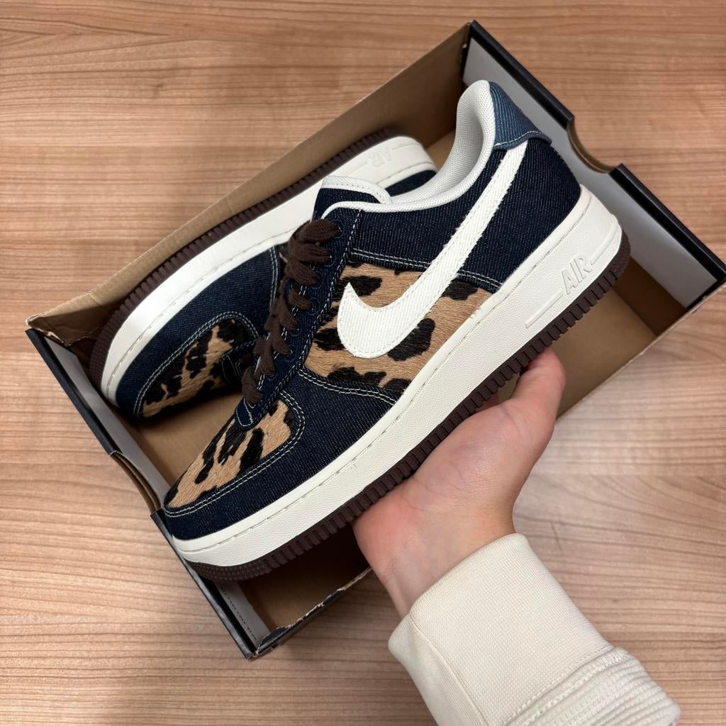 Nike air force 1 ‘07 cheetah denim maat 40.5 - NIEUW, Zwart, Nieuw, Ophalen of Verzenden, Sneakers of Gympen