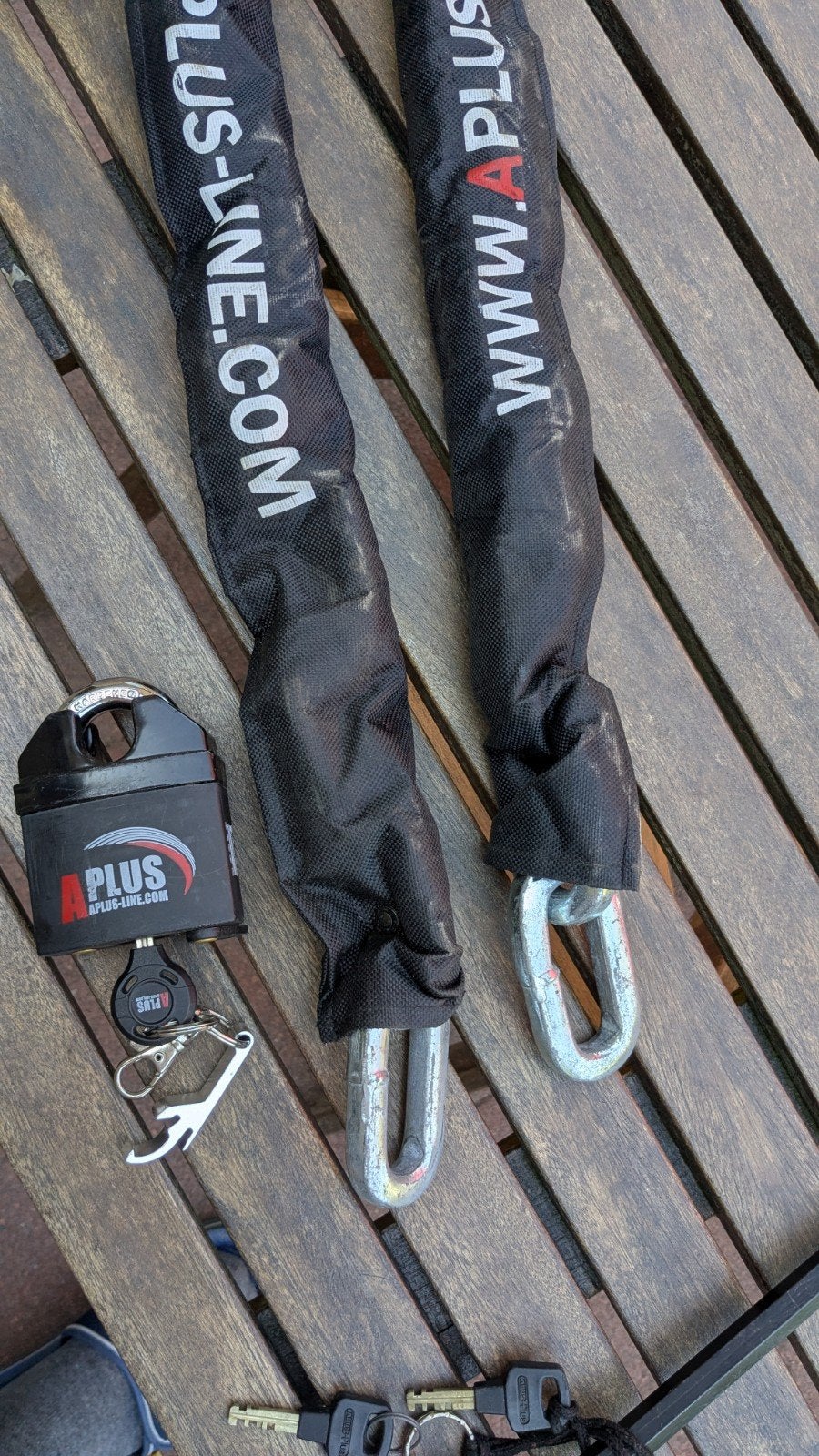 Ketting slot Aplus- line, Fietsen en Brommers, Ophalen, Zo goed als nieuw