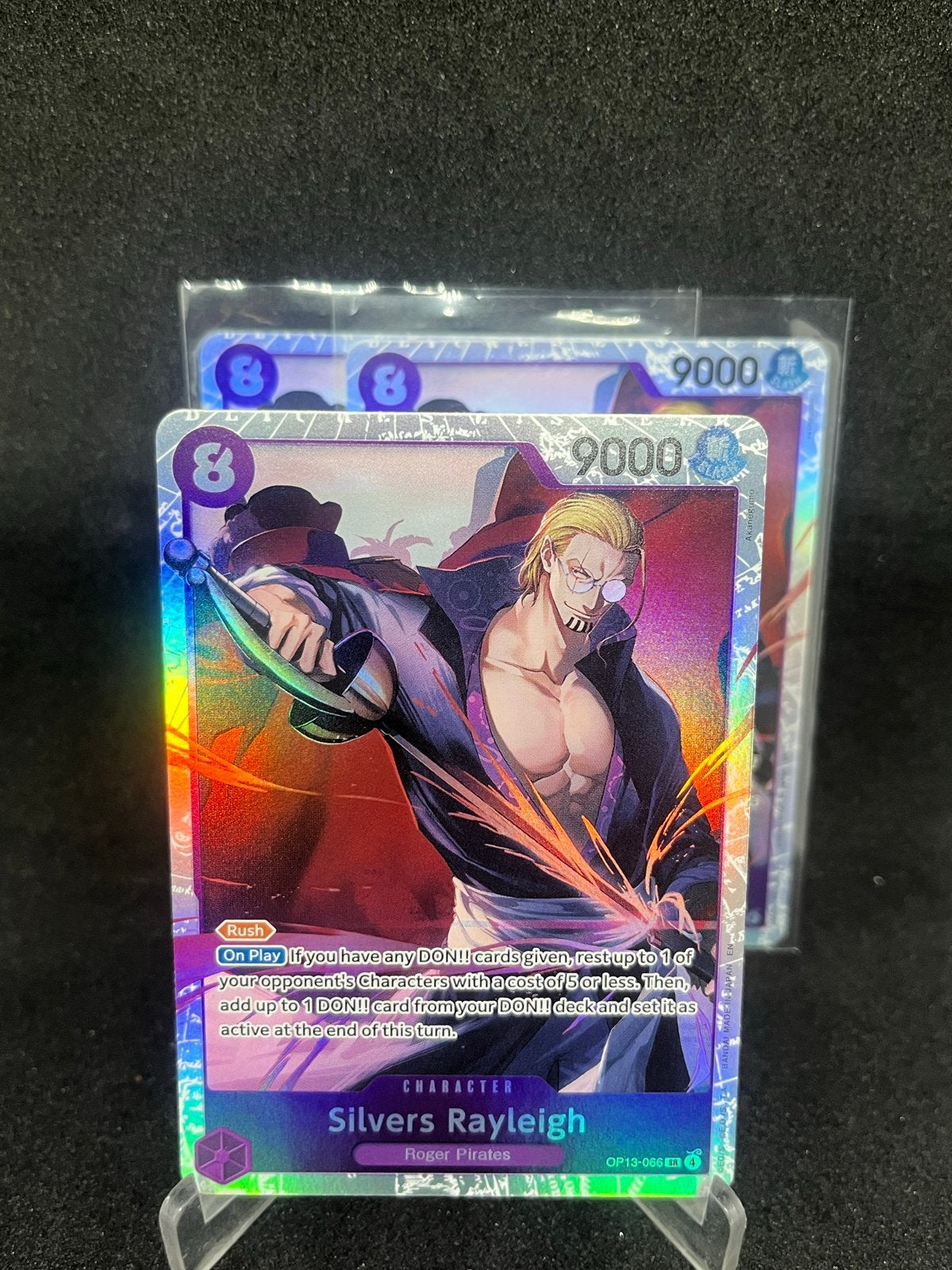 One Piece Kaart - Silvers Rayleigh (OP13-066) SR, Ophalen of Verzenden, Zo goed als nieuw, Meerdere kaarten, Foil