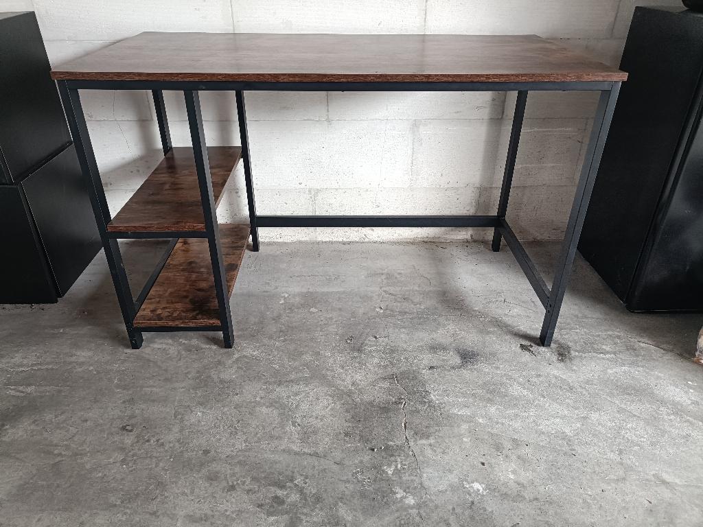Industrieel bureau (120x60x75) + bureaustoel, Huis en Inrichting, Bureaus, Ophalen, 120 cm, Zo goed als nieuw, Industrieel