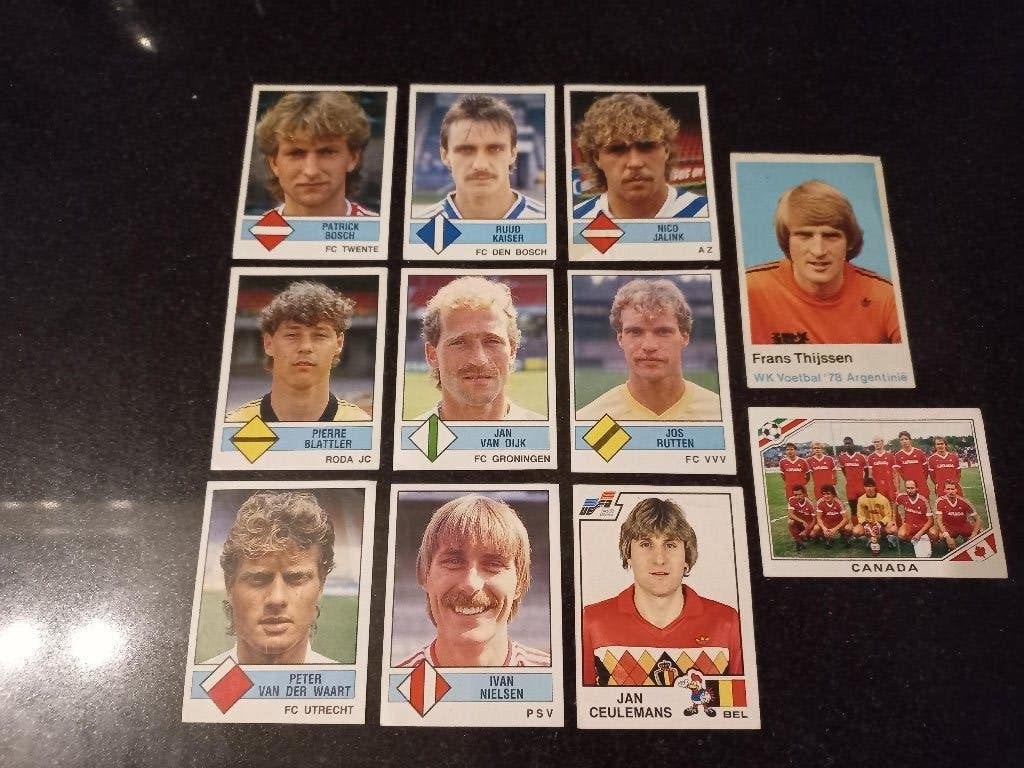 Panini Voetbal plaatjes Euro 84 Mexico 86 1987 WK 78 Vintage, Ophalen of Verzenden, Zo goed als nieuw, Meerdere stickers