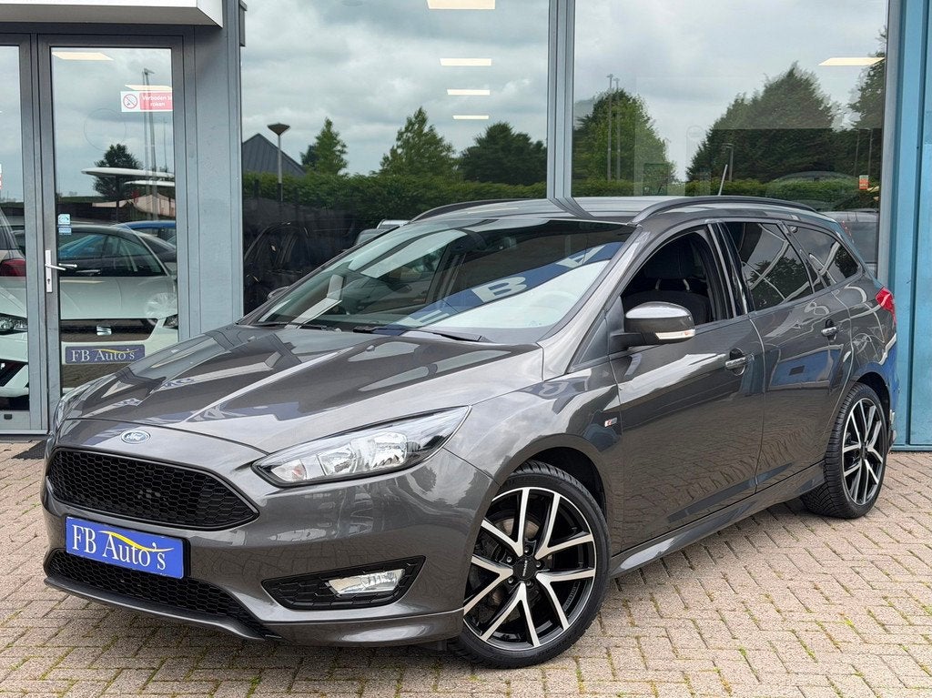 Ford Focus Wagon 1.0 EcoBoost ST Line Airco Lmv Carplay, Auto's, Ford, Zwart, 1283 kg, Origineel Nederlands, Handgeschakeld