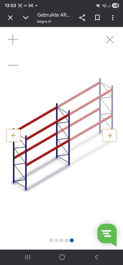 Gebruikte magazijnstelling - palletstelling, Huis en Inrichting, Kasten | Stellingkasten, Ophalen of Verzenden