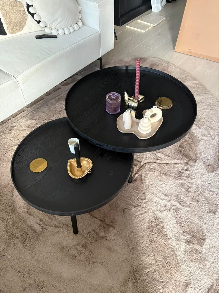 WOOOD Mesa bijzettafels set, Huis en Inrichting, Tafels | Salontafels, Ophalen, Gebruikt, 50 tot 100 cm, Rond