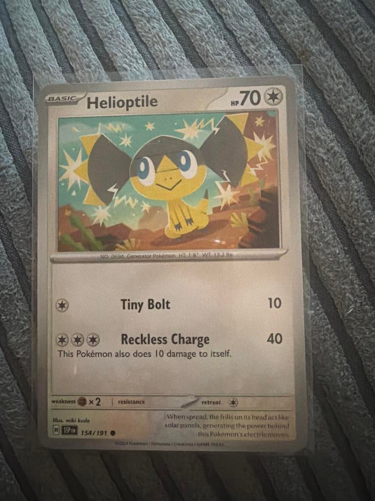 Helioptile Pokémon Kaart - SSPIN 154/191, Ophalen of Verzenden, Zo goed als nieuw, Losse kaart