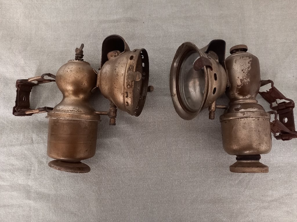 2 Oude Carbid Fietslampen / Lampen Sohmann, Ophalen of Verzenden