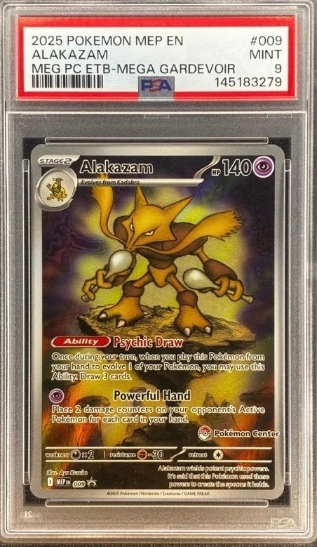 Alakazam MEG #9 | Pokemon Center Stamp | PSA 9