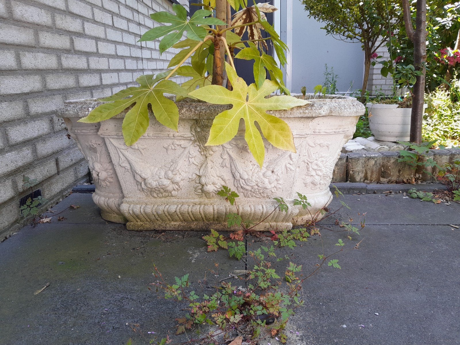 Nostalgische zware stenen plantenbak, Ophalen, Steen, Zo goed als nieuw, 60 tot 100 cm