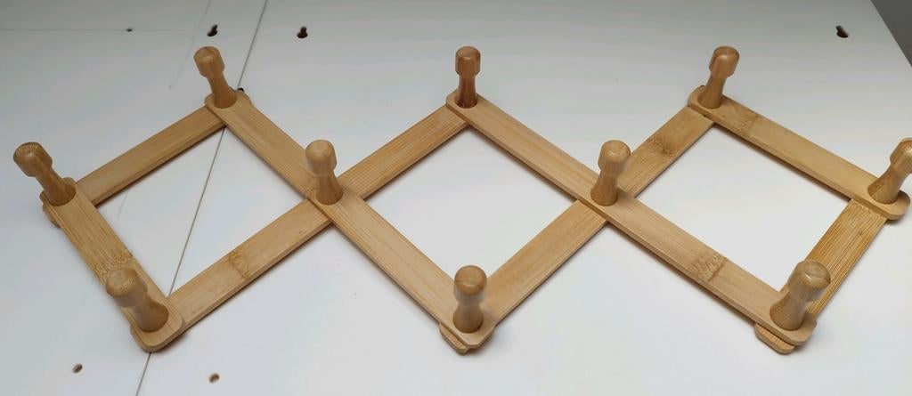 Harmonica wand kapstok Bamboe Japandi Babykamer Kinderkamer, Wandkapstok, Verzenden, Nieuw, Minder dan 100 cm