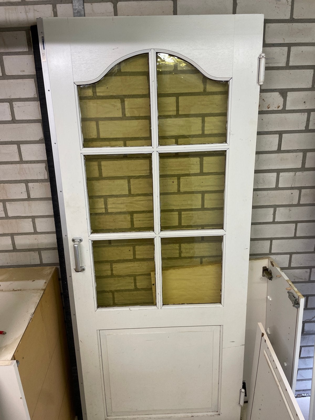 Binnendeur met glas 200x82,5 cm, Doe-het-zelf en Verbouw, Deuren en Horren, Gebruikt, 80 tot 100 cm, Binnendeur, Ophalen of Verzenden