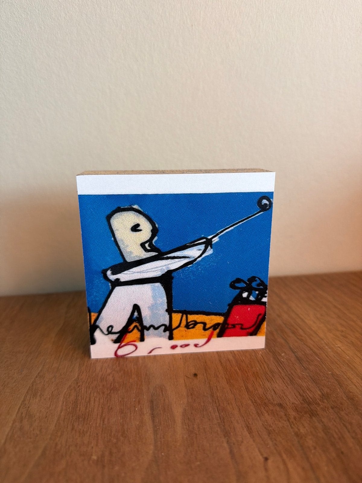 Art block Herman Brood 10x10 cm, Antiek en Kunst, Ophalen of Verzenden, Hout, Print, Figuren