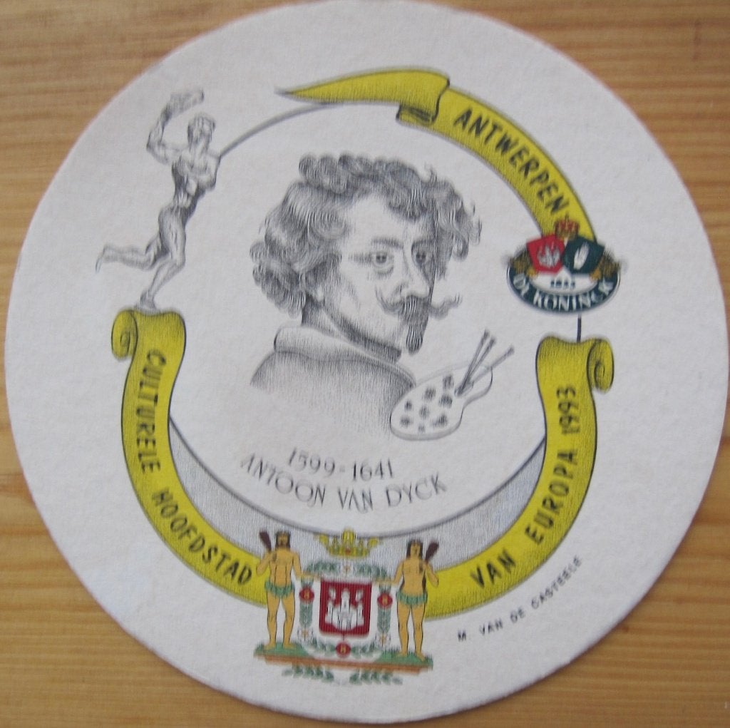 bierviltje De Koninck - Antwerpen - Antoon van Dyck - 1993, Ophalen of Verzenden, Zo goed als nieuw, Viltje(s), De Koninck