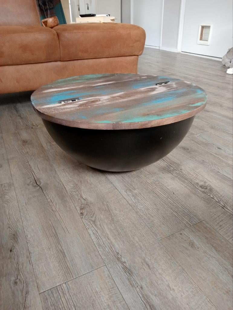 Salontafel rond, Bowl, ,met opbergruimte, Huis en Inrichting, Ophalen, 50 tot 100 cm, Rond, 50 tot 100 cm
