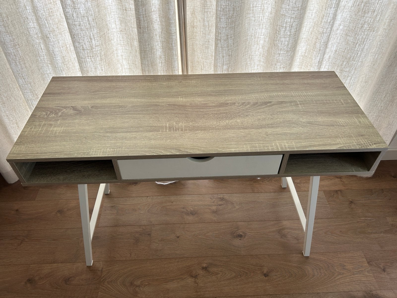 Modern bureau met lade en opbergruimte, Huis en Inrichting, Ophalen, Gebruikt, 120 cm, 48 cm
