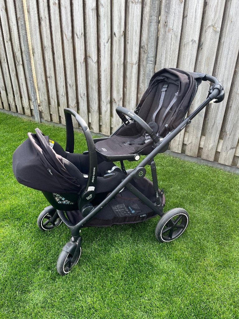 Duo kinderwagen Cybex Gazelle S, Kinderen en Baby's, Kinderwagens en Combinaties, Zo goed als nieuw, Combiwagen, Verstelbare duwstang